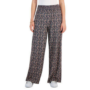 Tinsel Women's Extra Large Petite Navy Floral Print Wide-Leg Pants NWT
